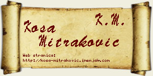 Kosa Mitraković vizit kartica